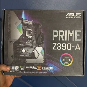 ASUS Prime Z390-A Motherboard - Black, Silver, and Blue